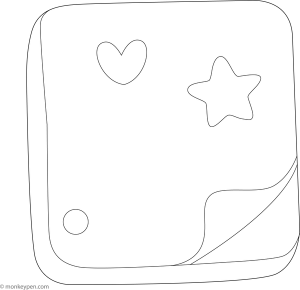 Sticky Note coloring page – free printable for kids to color and enjoy