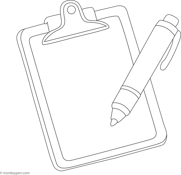 Clipboard coloring page – free printable for kids to color and enjoy
