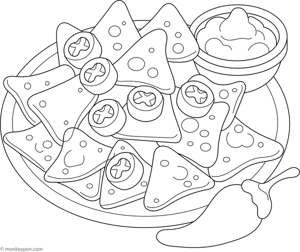 Free Food Items Coloring Book Printable Format