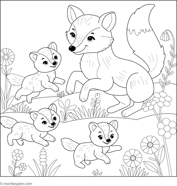 Free Printable Fox Coloring Book PDF