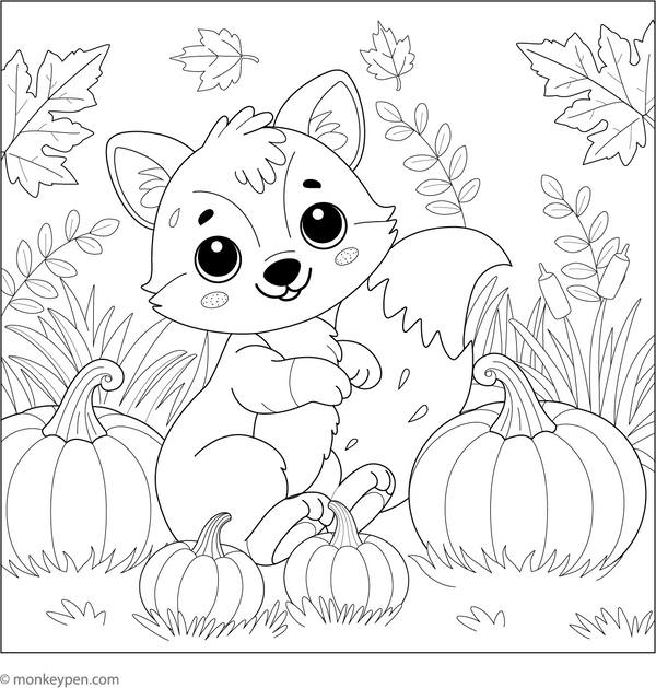 Free Printable Fox Coloring Book PDF