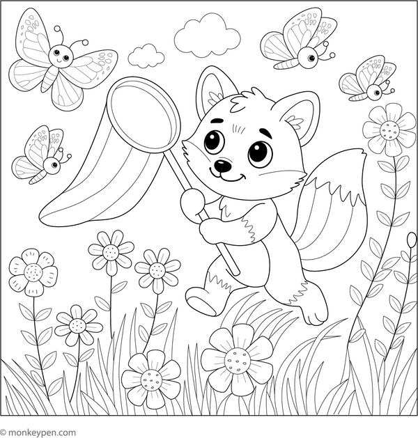Free Printable Fox Coloring Book PDF