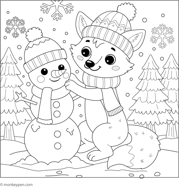 Free Printable Fox Coloring Book PDF