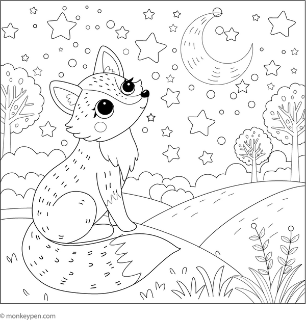 Free Printable Fox Coloring Book PDF
