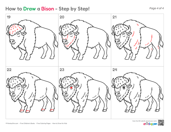 How to Draw a Bison – Easy Step-by-Step Wildlife Drawing for Kids