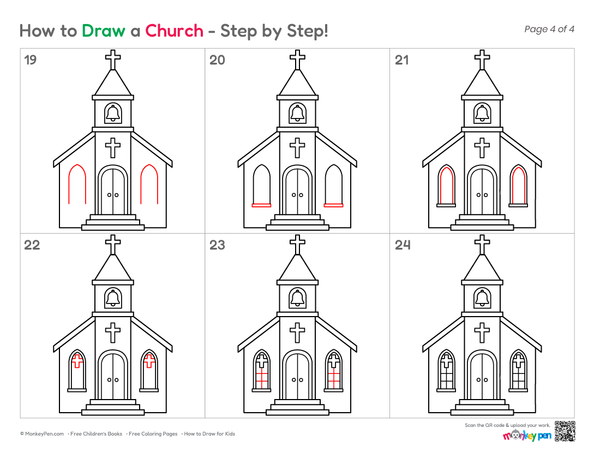 Easy church building artwork for preschoolers.