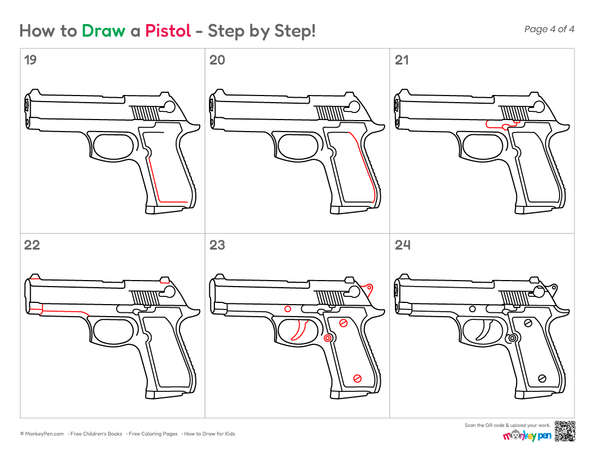 Beginner toy drawing featuring a toy pistol guide.