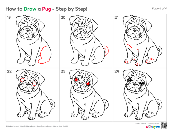 How to Draw a Pug – Easy Step-by-Step Dog Drawing for Kids