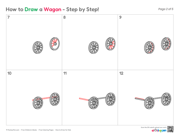 How to Draw a Wagon – Easy Step-by-Step Cart Drawing for Kids