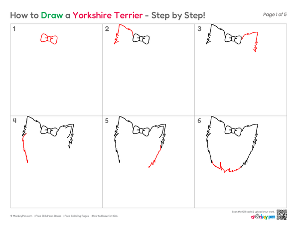How to Draw a Yorkshire Terrier – Simple Step-by-Step Dog Drawing for Kids