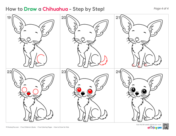 Kid-friendly Chihuahua coloring sheet.