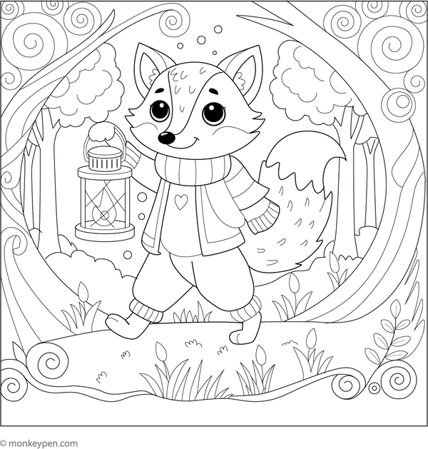 Free Printable Fox Coloring Book PDF