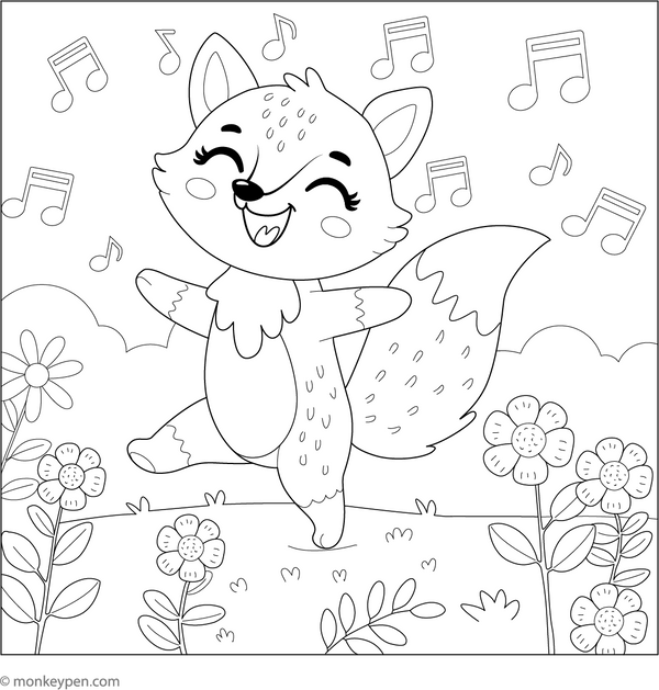 Free Printable Fox Coloring Book PDF