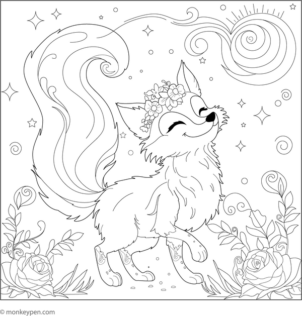 Free Printable Fox Coloring Book PDF