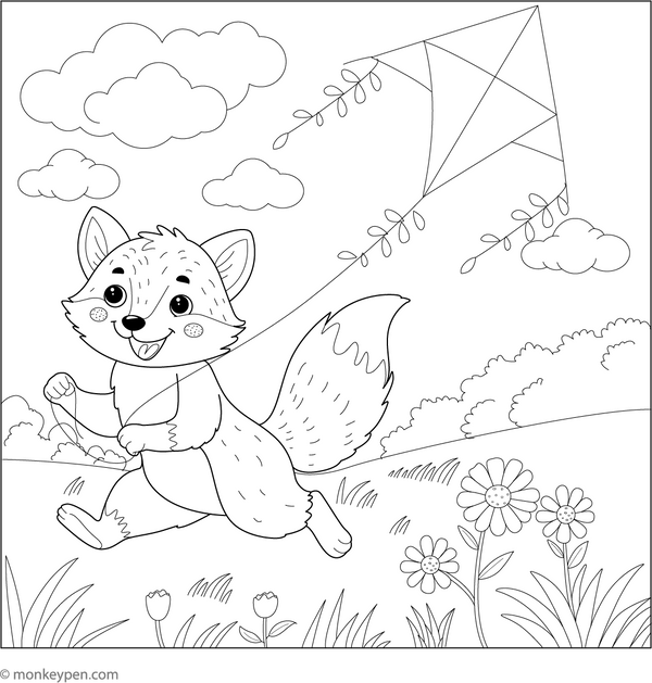 Free Printable Fox Coloring Book PDF