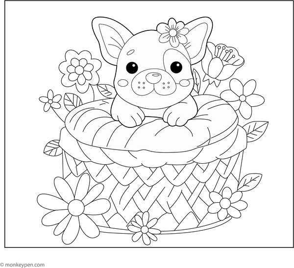 Free French Bulldog Coloring Book PDF