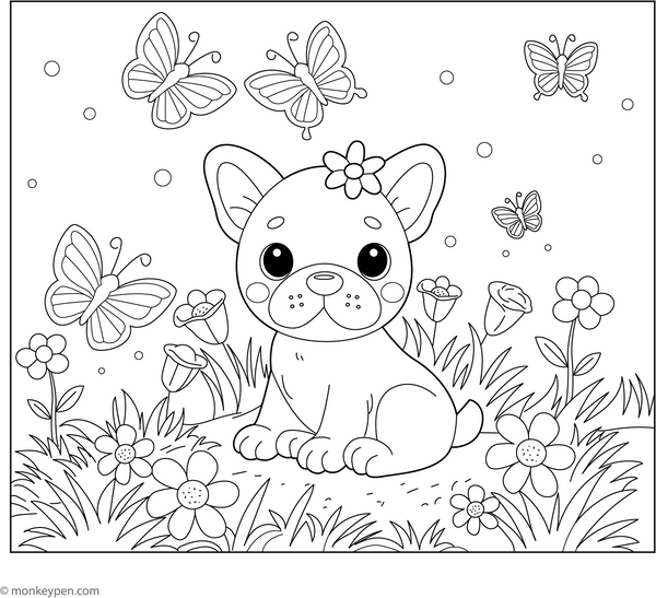 Free French Bulldog Coloring Book PDF