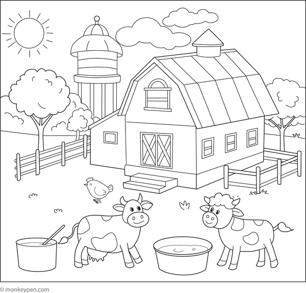 Farm Coloring Page