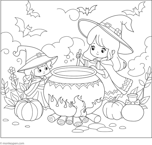 Cauldron Coloring Page