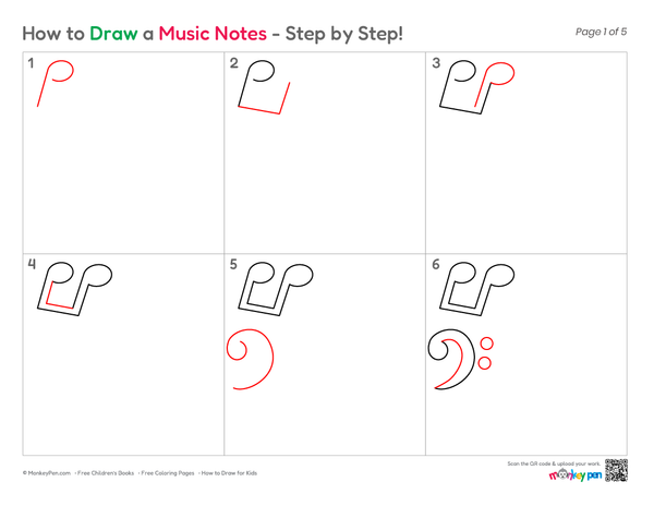 How to Draw Music Notes – Easy Step-by-Step Music Drawing for Kids