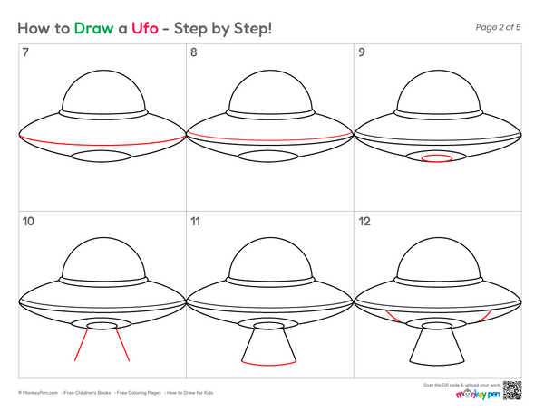 How to Draw a UFO – Easy Step-by-Step Spacecraft Drawing for Kids