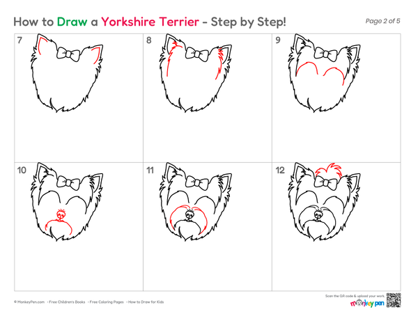 How to Draw a Yorkshire Terrier – Simple Step-by-Step Dog Drawing for Kids