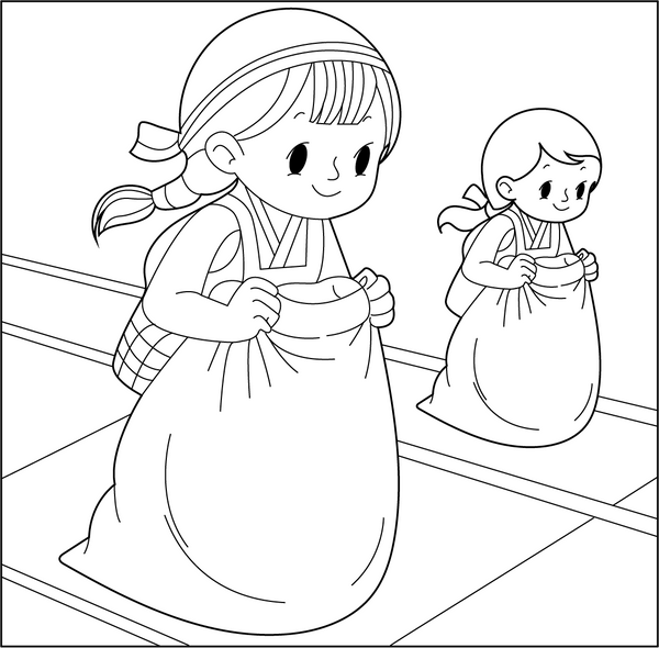 Sack Race Coloring Page – fun and educational printable for children