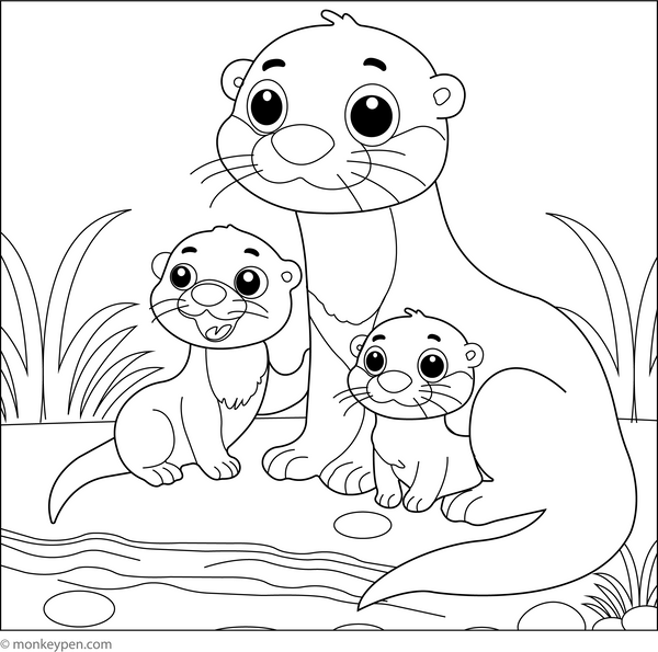 Otter Coloring Book | Download Free Colouring Sheets