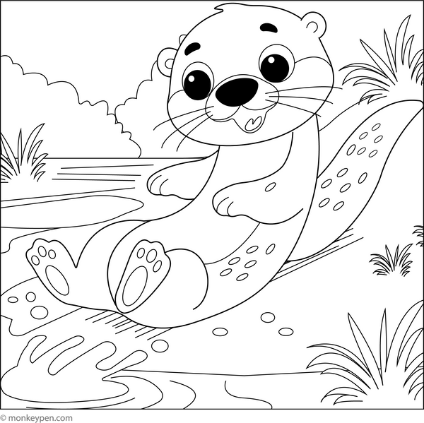 Otter Coloring Book | Download Free Colouring Sheets