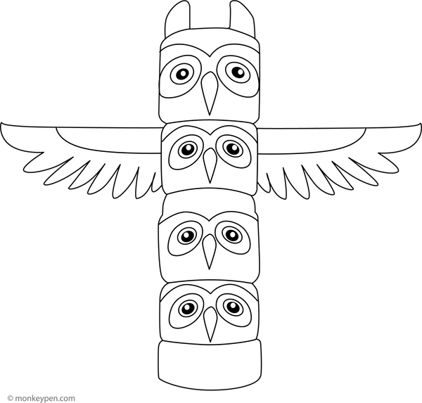Totem Pole Coloring Page