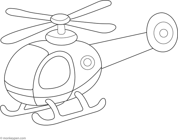 Printable HelicopterColoring Page
