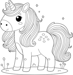 Unicorn Horses coloring page – fun and educational printable for children