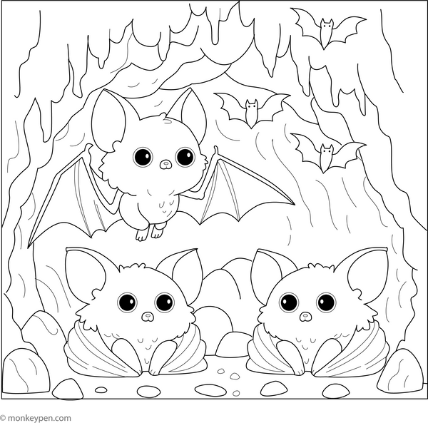 Downloadable Bat Coloring Book