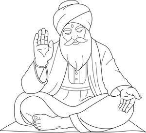 Guru Nanak coloring page – fun and educational printable for children