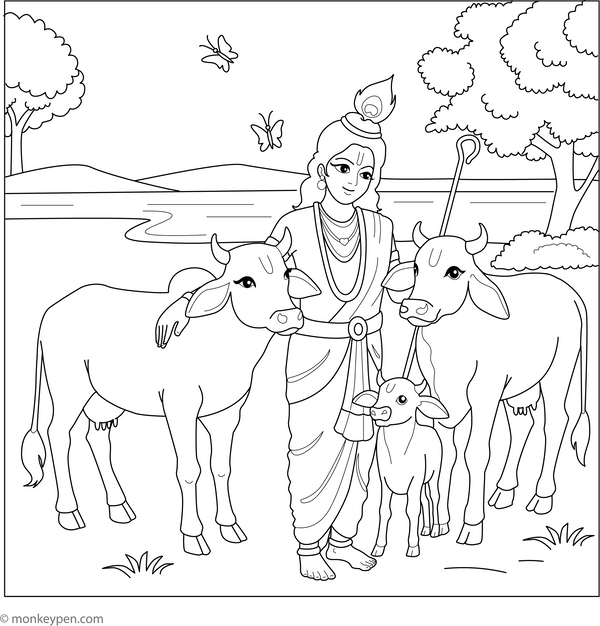 Free Lord Krishna Coloring Book PDF