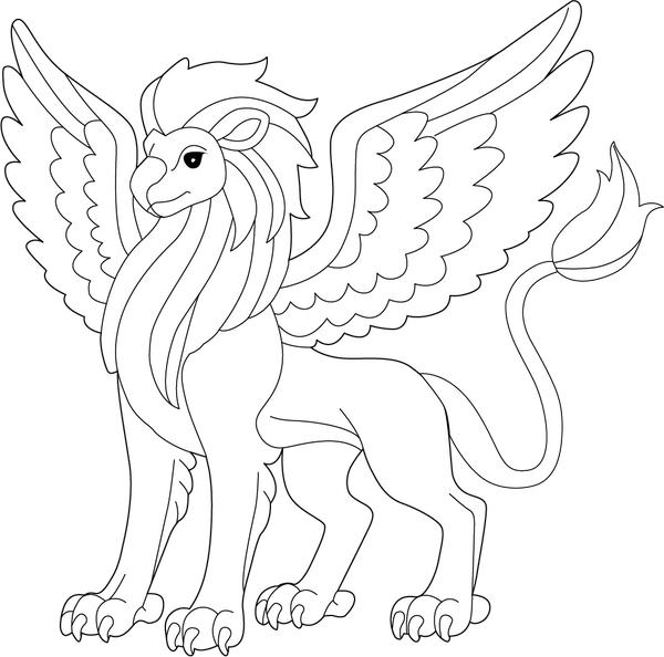 Griffin coloring page – fun and educational printable for children