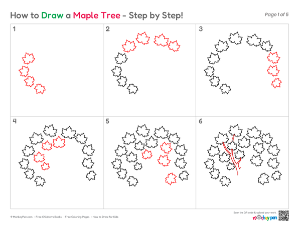 How to Draw a Maple Tree – Simple Step-by-Step Tree Drawing for Kids