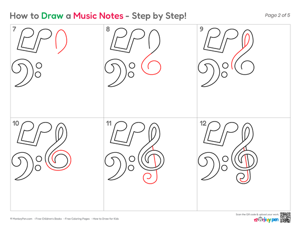 How to Draw Music Notes – Easy Step-by-Step Music Drawing for Kids