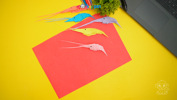 Origami paper prawns fish Craft Step 30