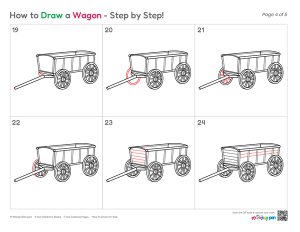 How to Draw a Wagon – Easy Step-by-Step Cart Drawing for Kids