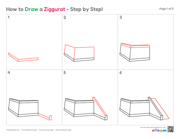 How to Draw a Ziggurat – Step-by-Step Ancient Building Drawing for Kids