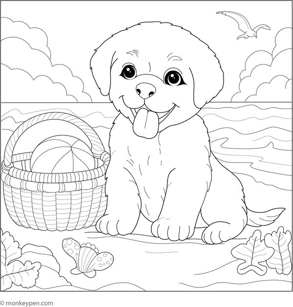 Free Puppy Coloring Book PDF