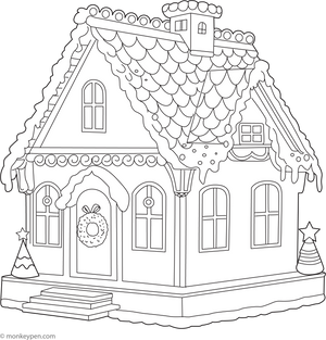 Gingerbread House Coloring Page