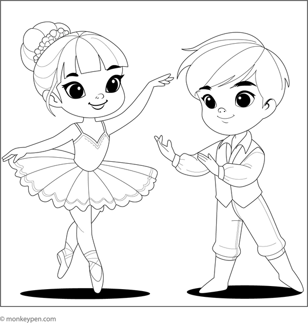 Ballerina coloring page – free printable for kids to color and enjoy