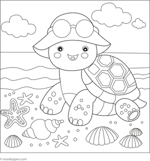 Tortoise coloring page – free printable for kids to color and enjoy