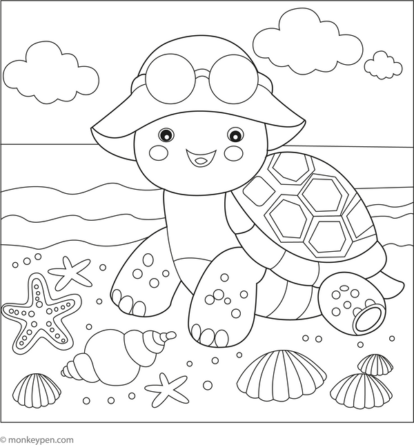 Tortoise coloring page – free printable for kids to color and enjoy
