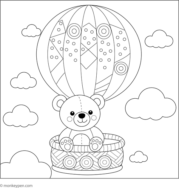 Air Balloon coloring page – free printable for kids to color and enjoy