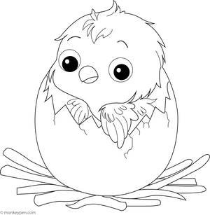 Chick Hatching coloring page – free printable for kids to color and enjoy