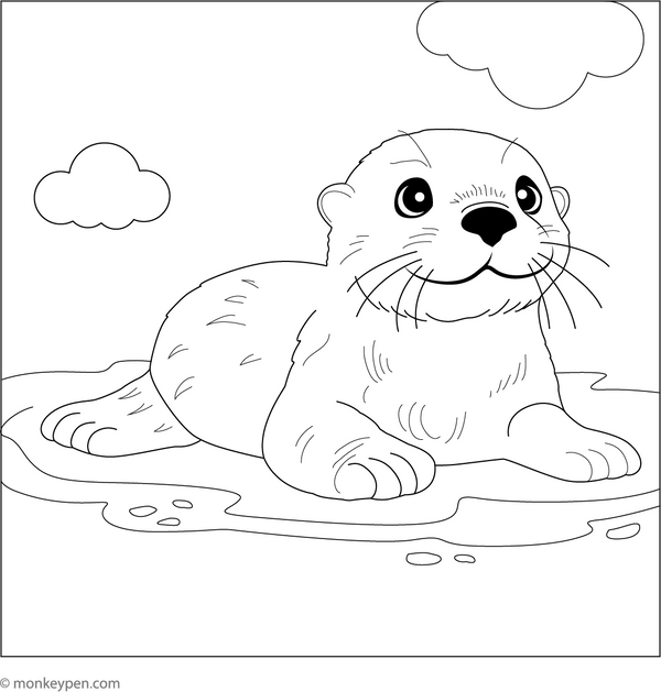Sea Otter coloring page – free printable for kids to color and enjoy