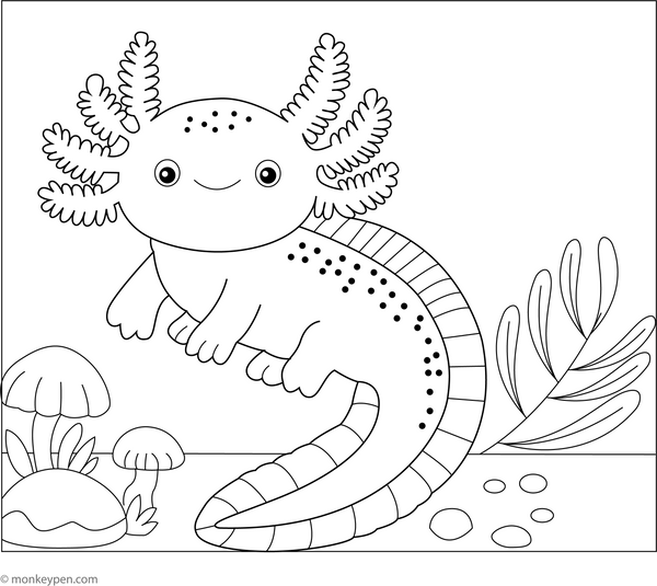 Free Printable Axolotls Coloring Book